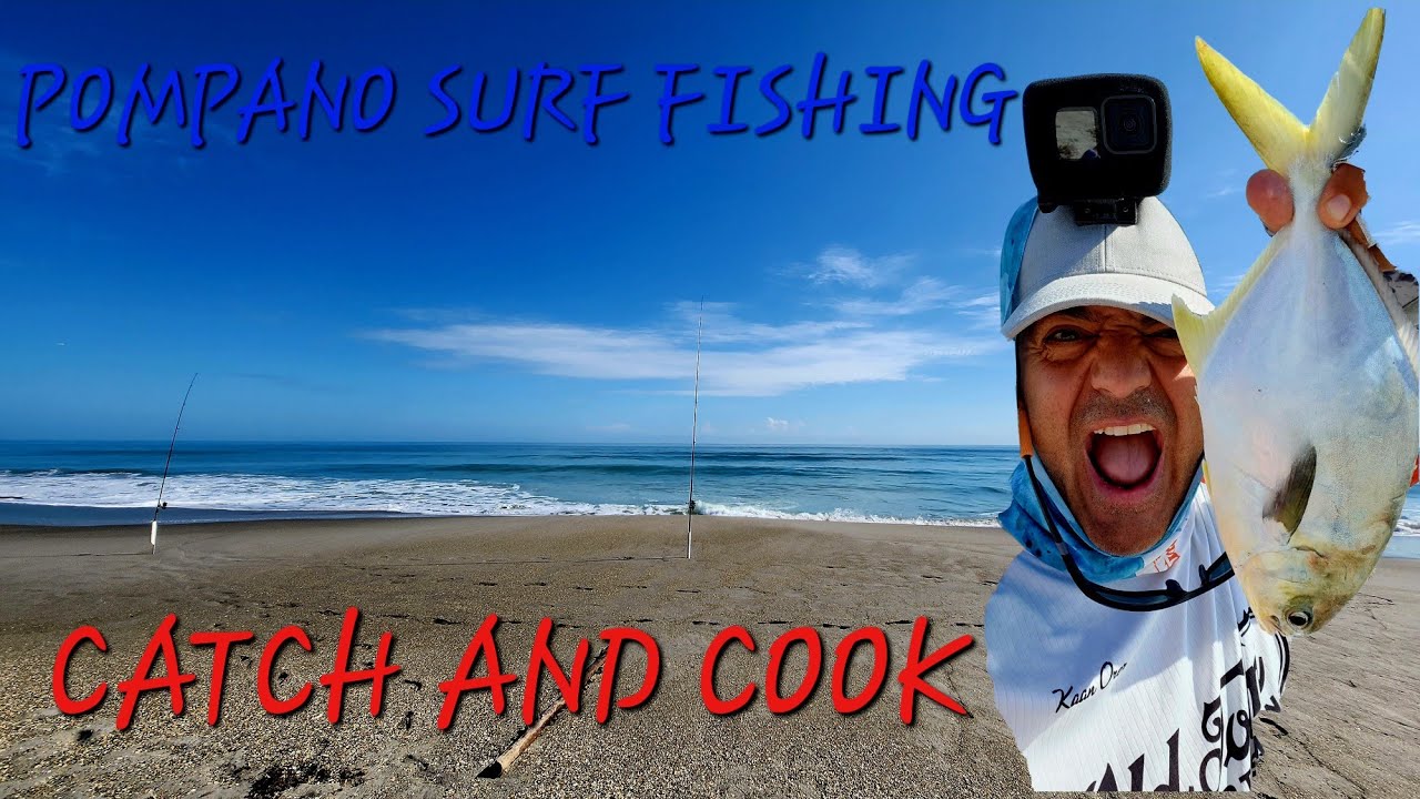 Pompanos Are HERE! Surf Fishing CATCH And COOK! Simple Yet Delicious