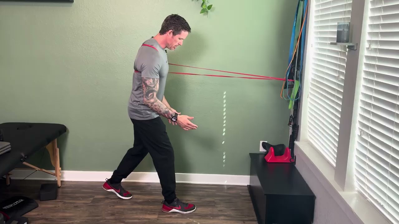 Split Squat with Banded Trunk Rotation