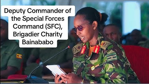 SFC Female Commander Brig Gen Charity Bainababo and Gen MUSEVENI equip young soldiers (scientists)