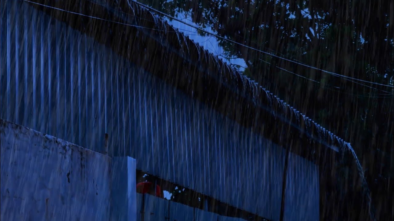 The Best Rain Thunderstorm Sounds for Sleeping | Intense Rainstorm on Tin Roof & Powerful Thunder