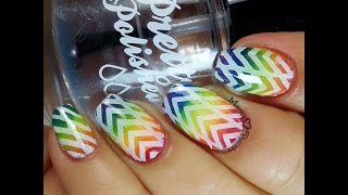 Rainbow Chevron Gradient Nail Art Tutorial