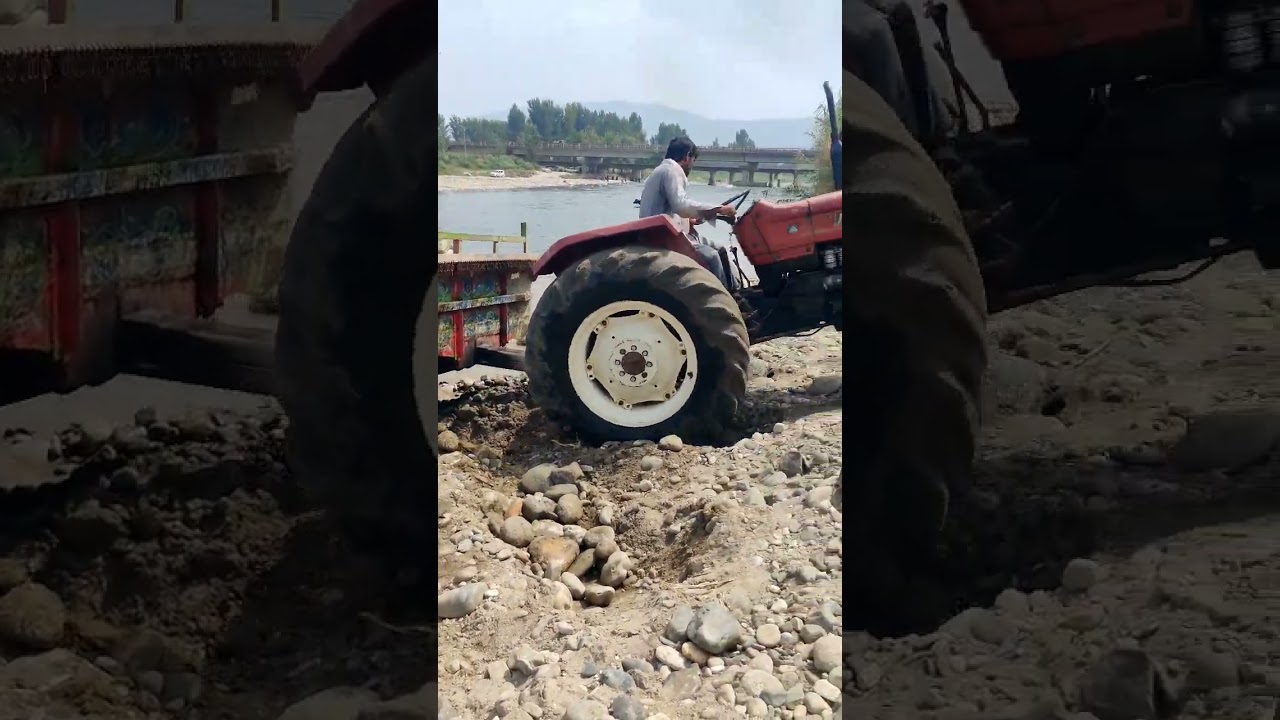 Tractor stuck in River 