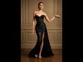 Women’s Beaded Evening Dress – Soft Satin Formal Party Gown with High Slit | Custom Prom Dress