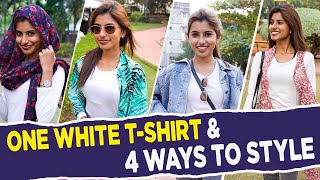 How To Style A White T-Shirt 4 Different Ways Dharshini Vlogs