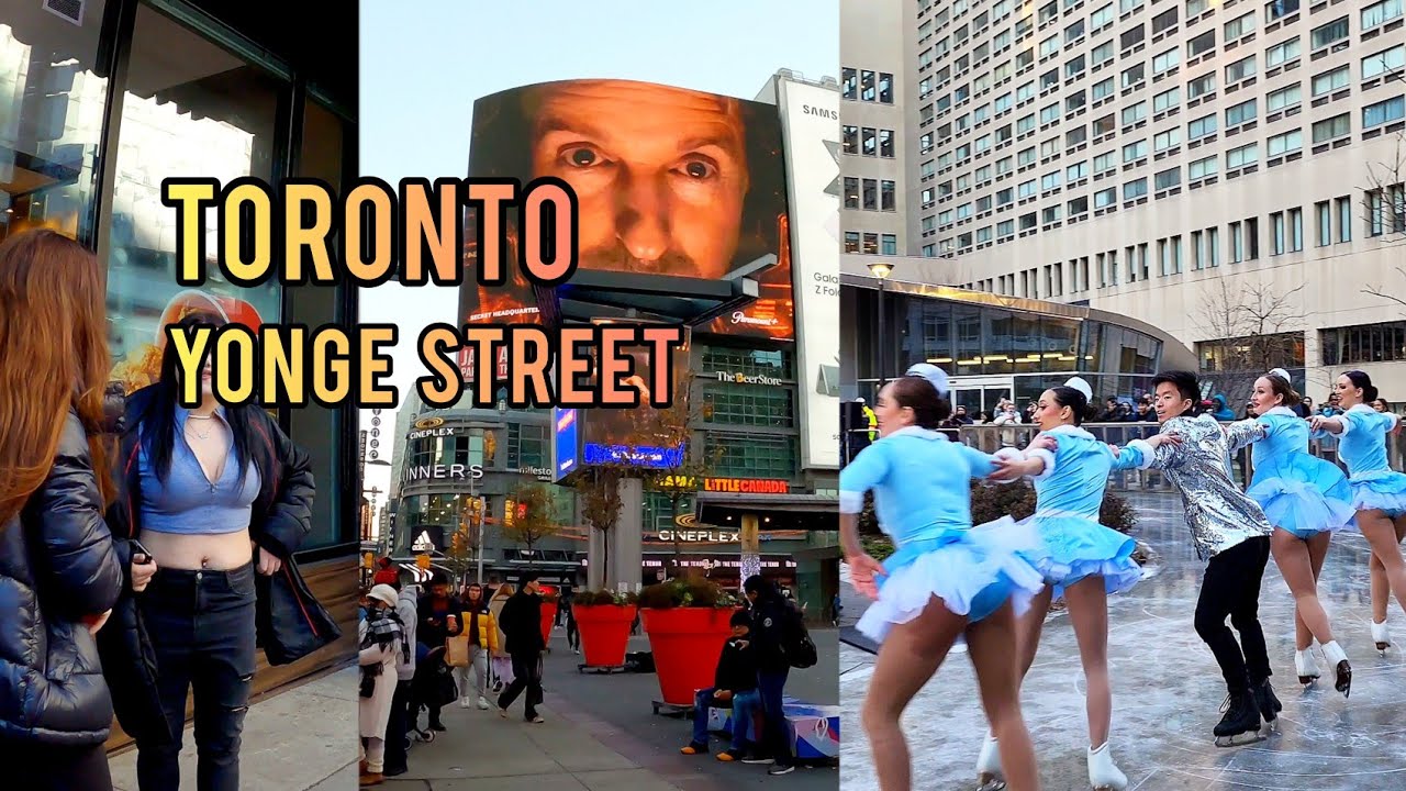 Toronto Saturday Yonge & Dundas Square, Downtown Walking Tour Canada 4k ...