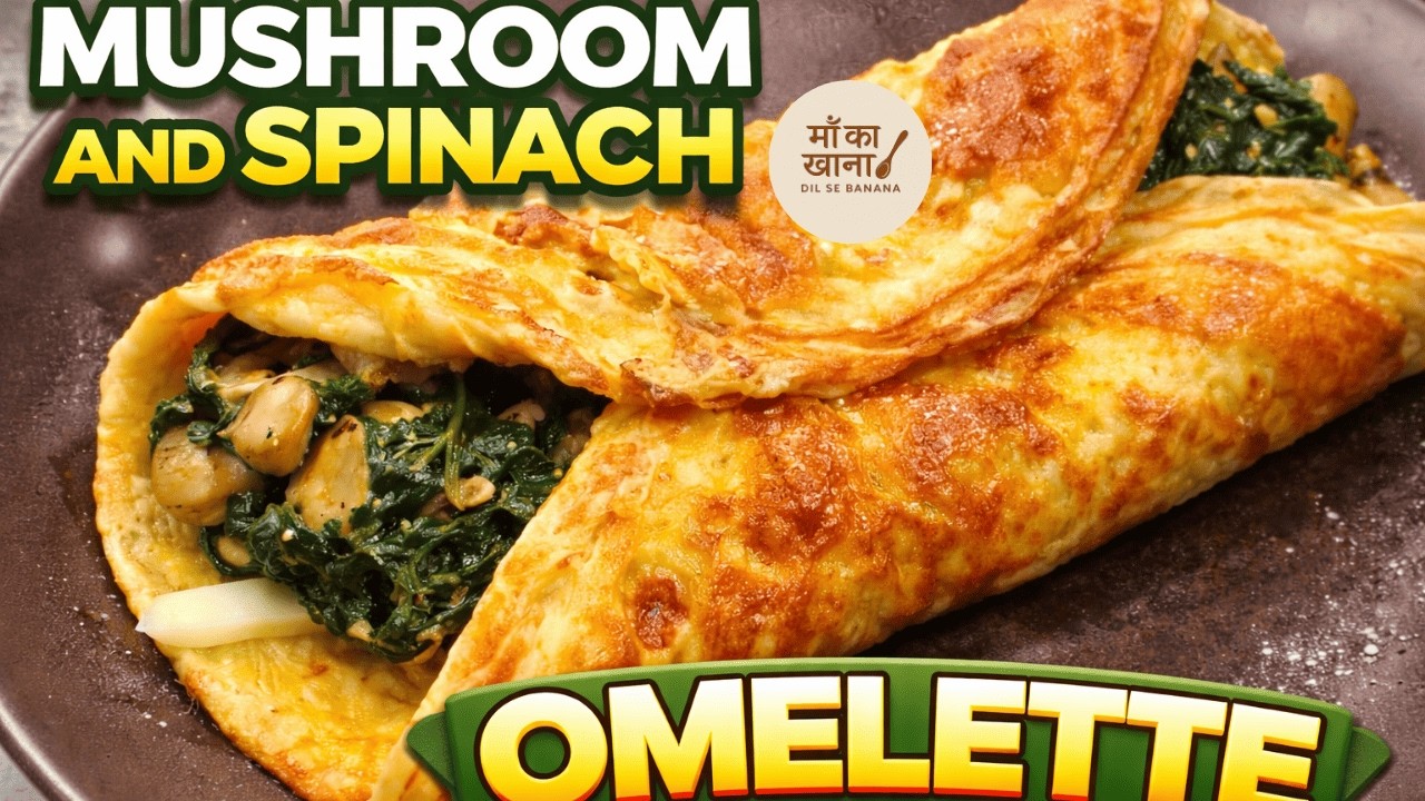 Mushroom and Spinach Omelette I Easy and Healthy Breakfast I Ma Ka Khana Dil Se Banana