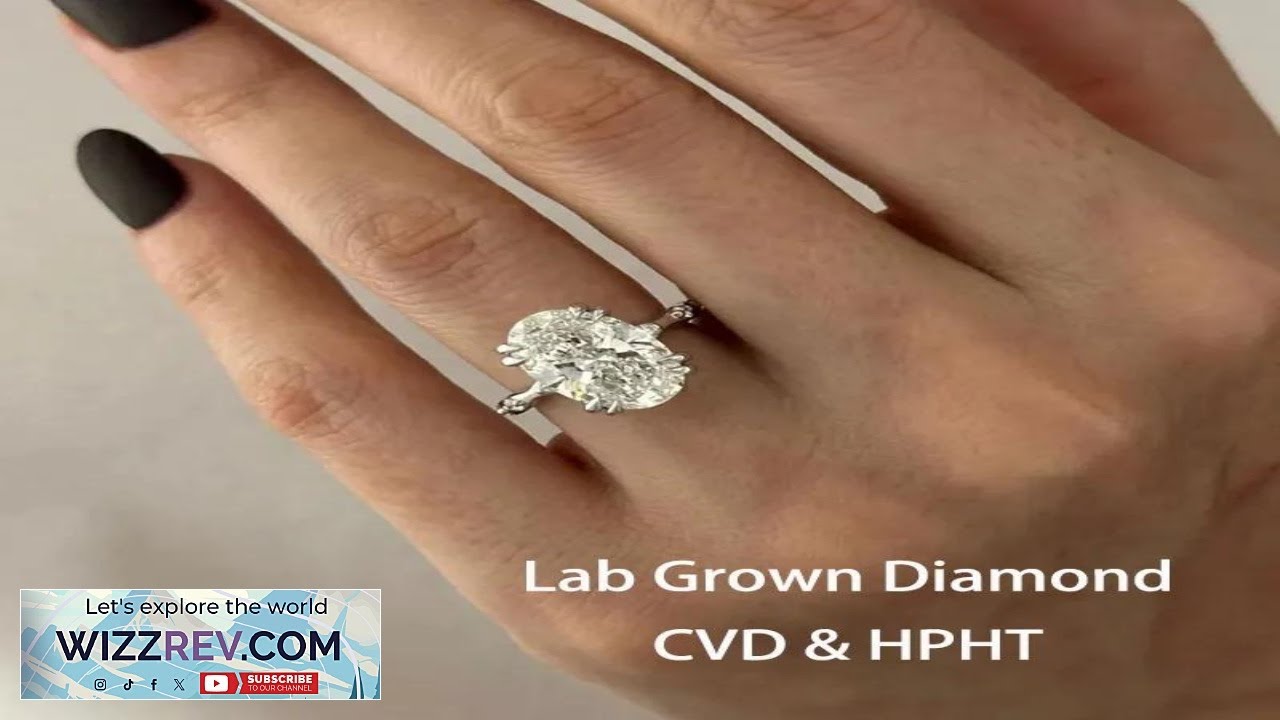 Huge 5.2CTW Oval EF VS VVS Lab Grown Diamond Nature Inspired Ring IGI