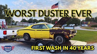 Cleaning The WORST Duster Ever!! 1972 Plymouth Duster Gets Its First Deep Clean in 40+ Years!!