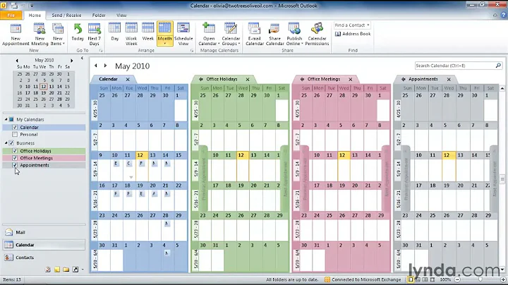 Outlook Tutorial - How to work with multiple calendars