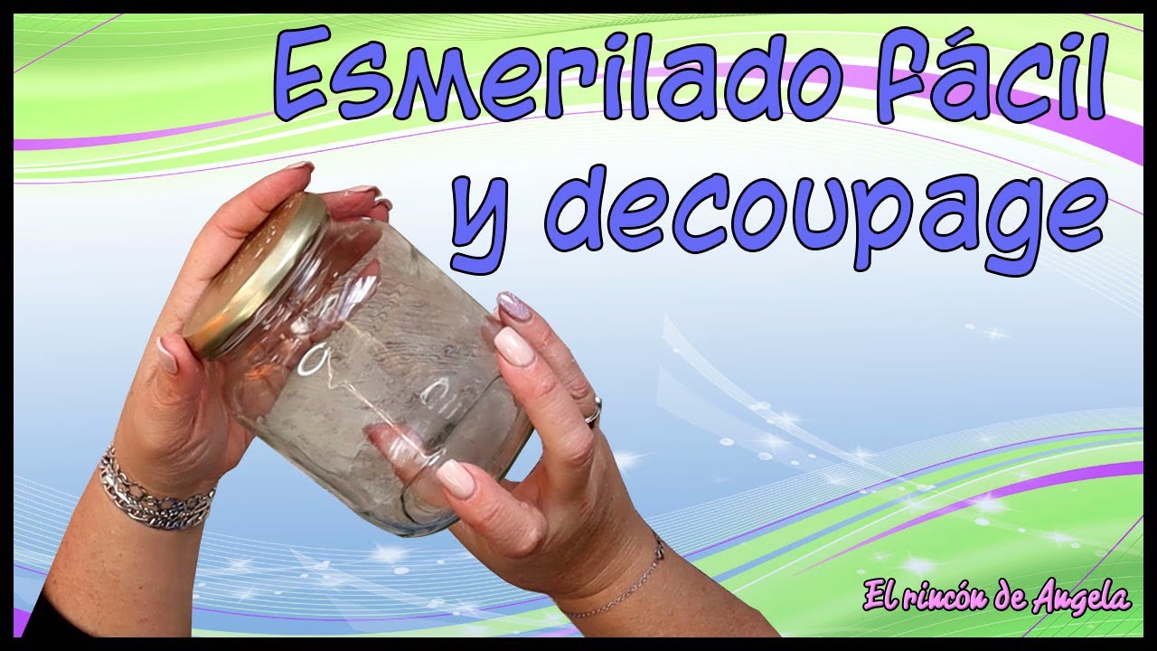 Frasco de cristal reciclado con Decoupage y esmerilado ▬ DIY manualidades