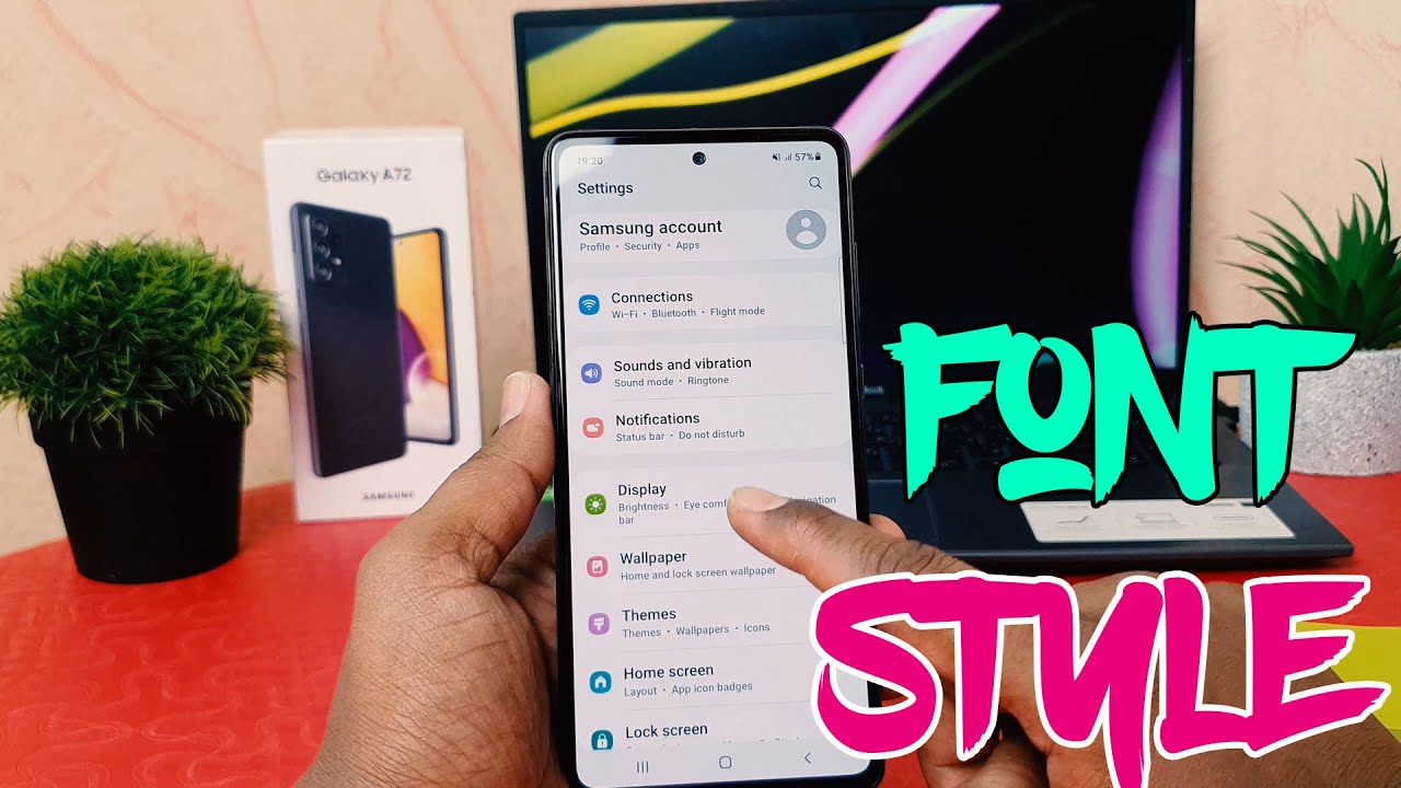 How to change font Style in Samsung Galaxy A72 - YouTube