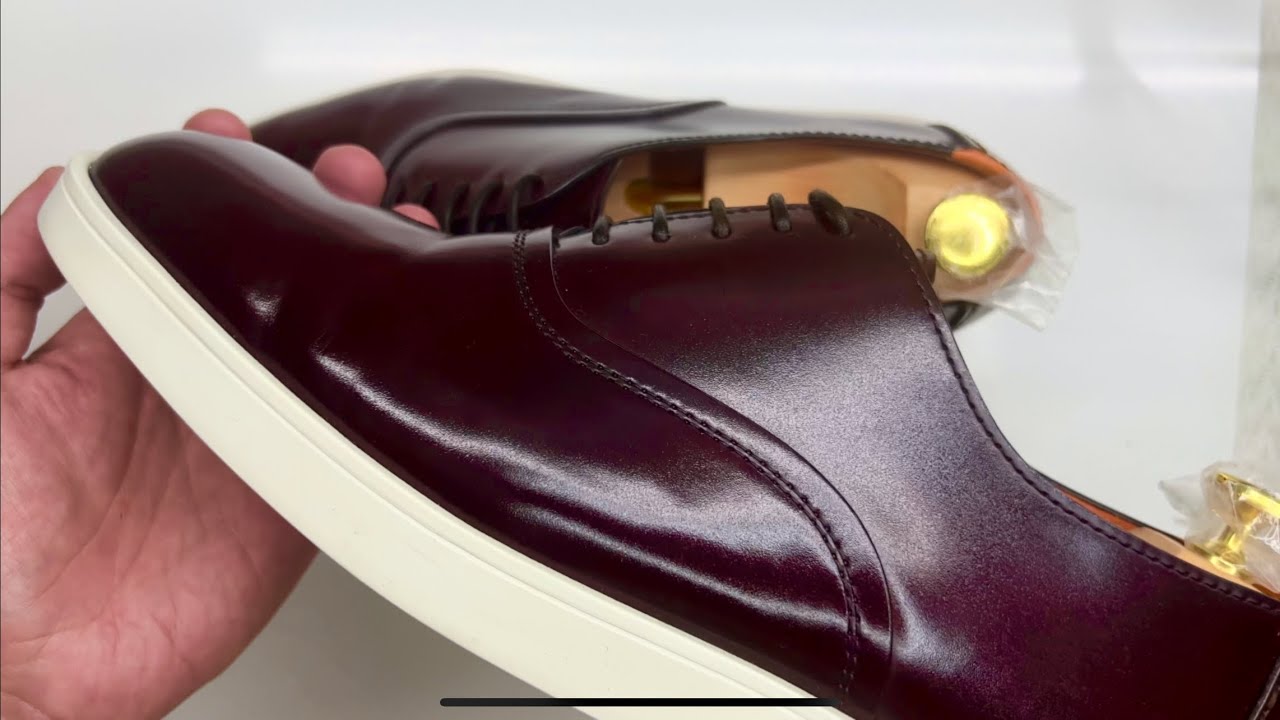 A Few Fair Shoes - Santoni RTW Polished Burgundy Leather 