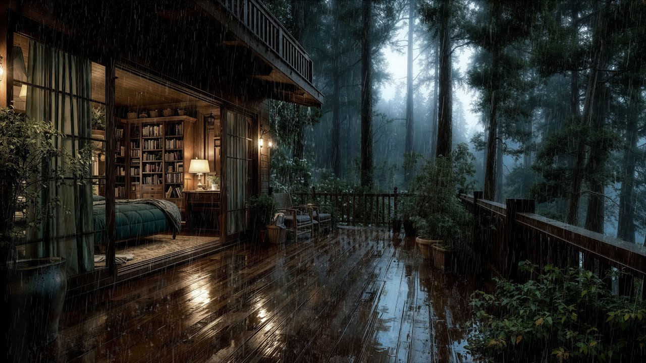 Deep Sleep With Forest Cabin Rain | Quiet Night Ambience For Calm And Restful Dreams