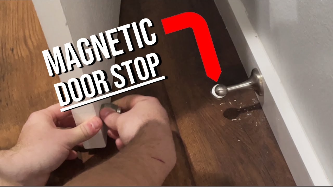 KOLAKO Magnetic Door Stop,Magnetic Door Stopper Brushed Satin Nickel,Floor  Metal Magnetic Door Catch Invisible Door Holder with Adhesive,Stainless