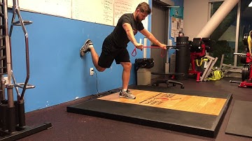 Wall Supported Single Leg RDL Banded T-Spine Rotation