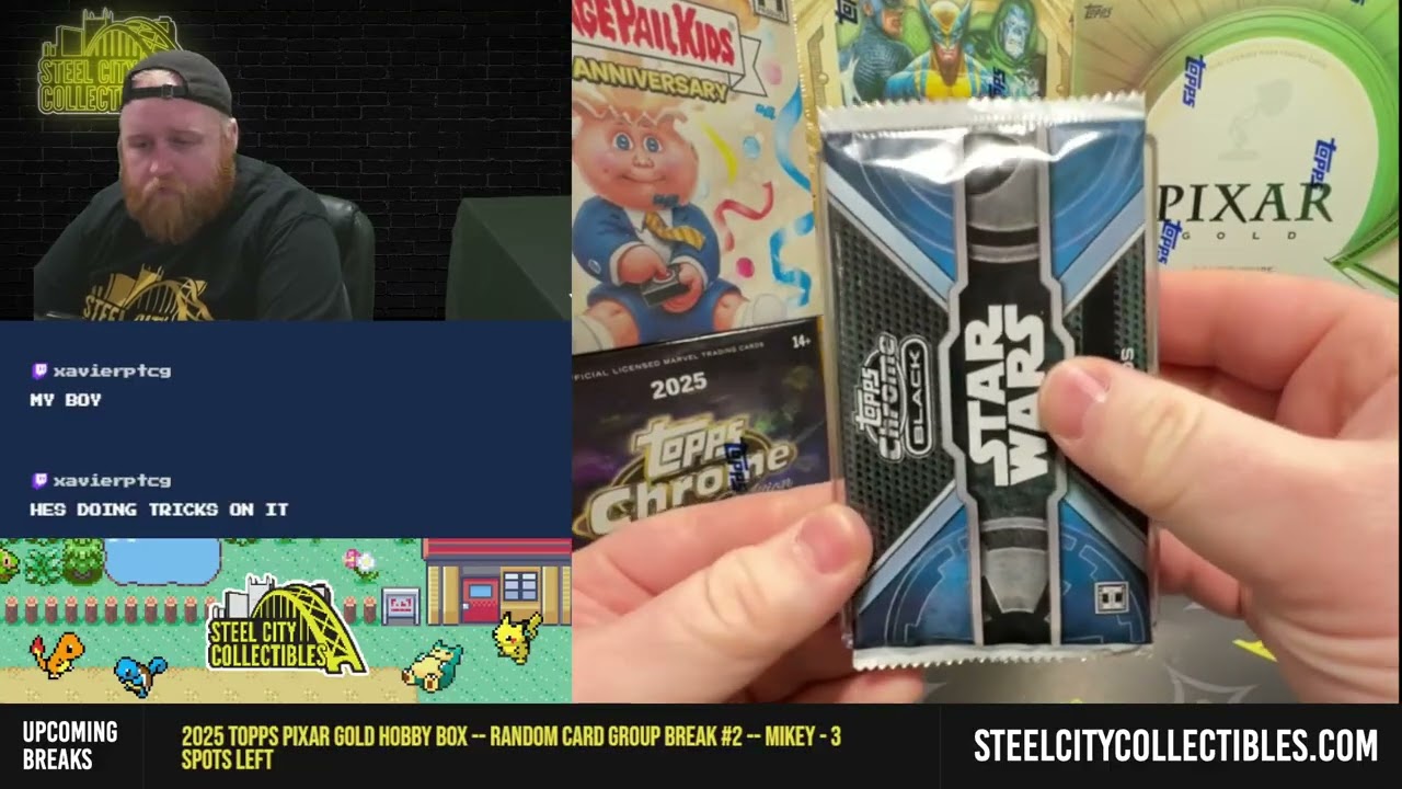 *СПЕЦИАЛЬНЫЙ ВЫПУСК В ПРЯМОМ ЭФИРЕ* Коллекционная коробка Topps Star Wars Chrome Black 2023 года ...