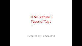 HTML Tags Types (Malayalam)| HTML Lecture 3