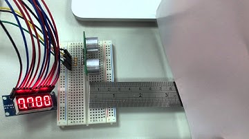 Raspberry Pi: Ultrasonic distance sensor with 7 segment LED display