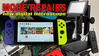 Andonstar Digital Microscope fixing two Nintendo Switch USBC & PS5 HDMI Port