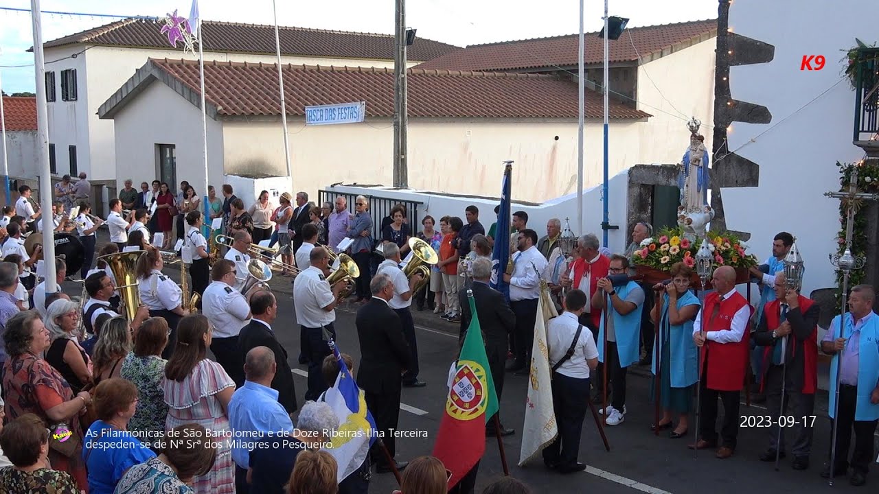 As  Filarmónicas das Doze Ribeiras e de São Bartolomeu despedem-se de Nª Srª  Milagres do Pesqueiro