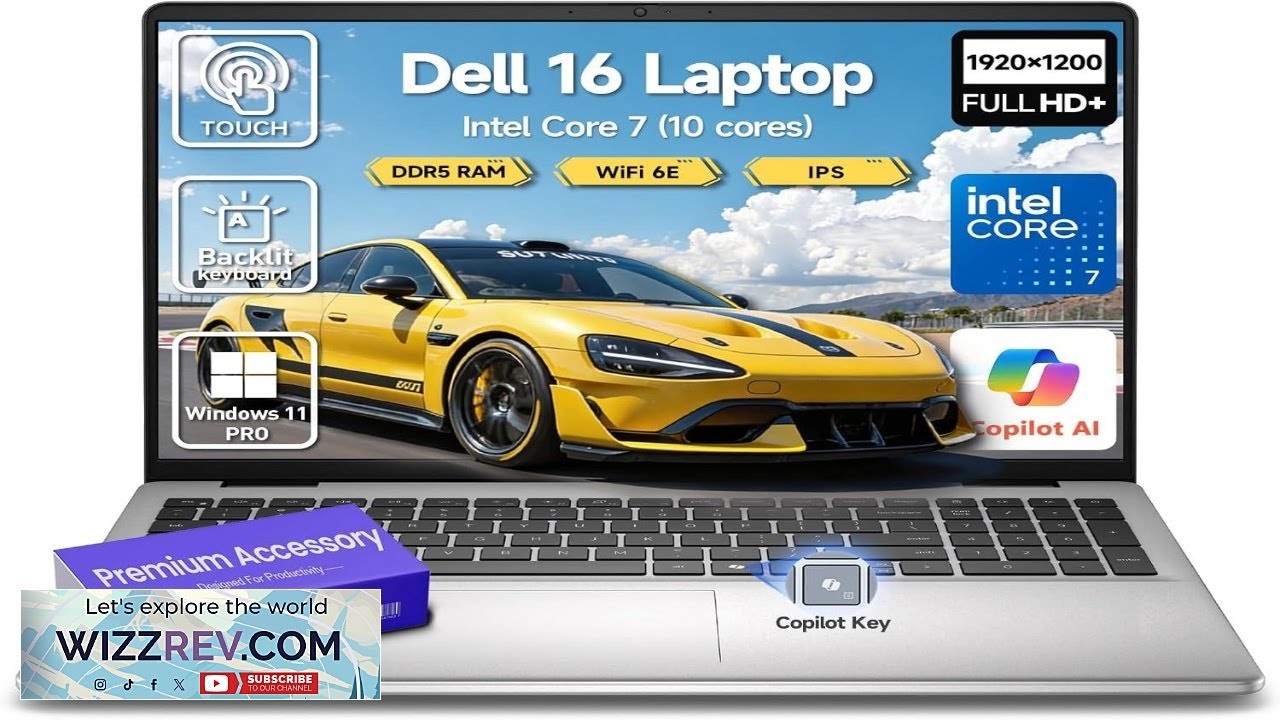 Dell 16 Touchscreen Laptop Computer 16" FHD+ Touch Screen Student&Business Laptop PC