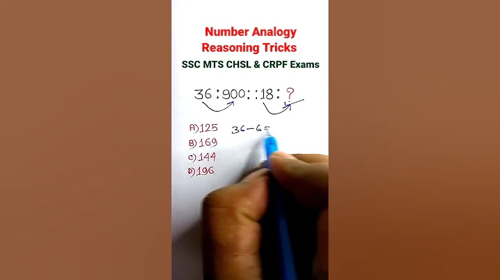 Analogy | Number Analogy | Reasoning Classes for SSC CGL MTS CHSL GD Exam| Missing Number| #shorts