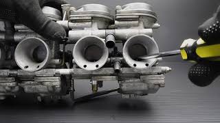 MIKUNI ミクニ 製 純正 4連 キャブレター Φ30/38 動作はこんな感じです。