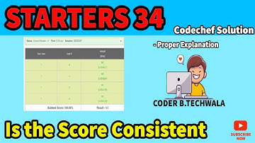 Is the Score Consistent : Starters 34 Codechef | Codechef Solution | #codechef | Coder B.techwala