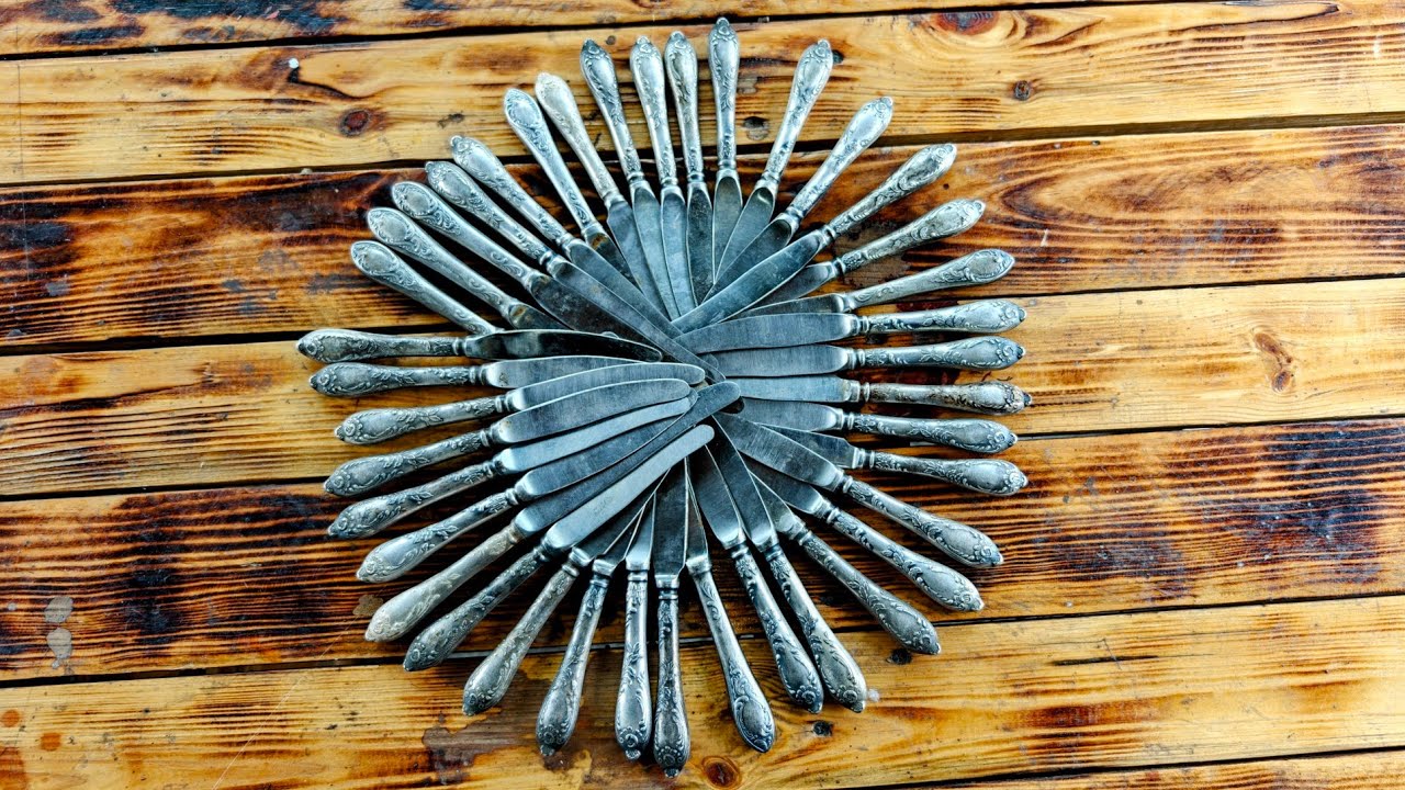 Серебро с 4кг. мельхиоровых ножей