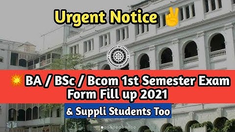 Calcutta University 1st Semester Exam Form Fill up 2021 For BA/Bsc/Bcom || cu exam form fillup 💯✌️