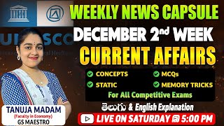 WEEKLY CURRENT AFFAIRS: DECEMBER 2ND WEEK || TANUJA MADAM || EVEREST COACHING POINT