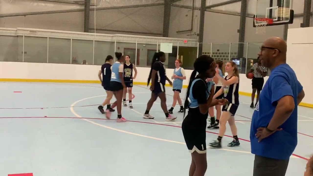 AAU hoops @ Grove city.    Youngstown Defenders vs Shut Em Down. 1st half. June 2023