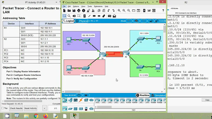 10.3.4 Packet Tracer - Connect a Router to a LAN