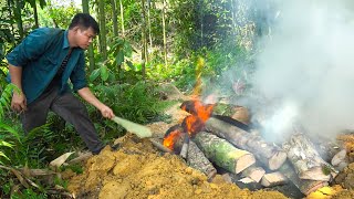 🔥 Primitive Technology | Make Charcoal from Wood & Harvest Rice | Farmer Separates Rice Grain screenshot 3