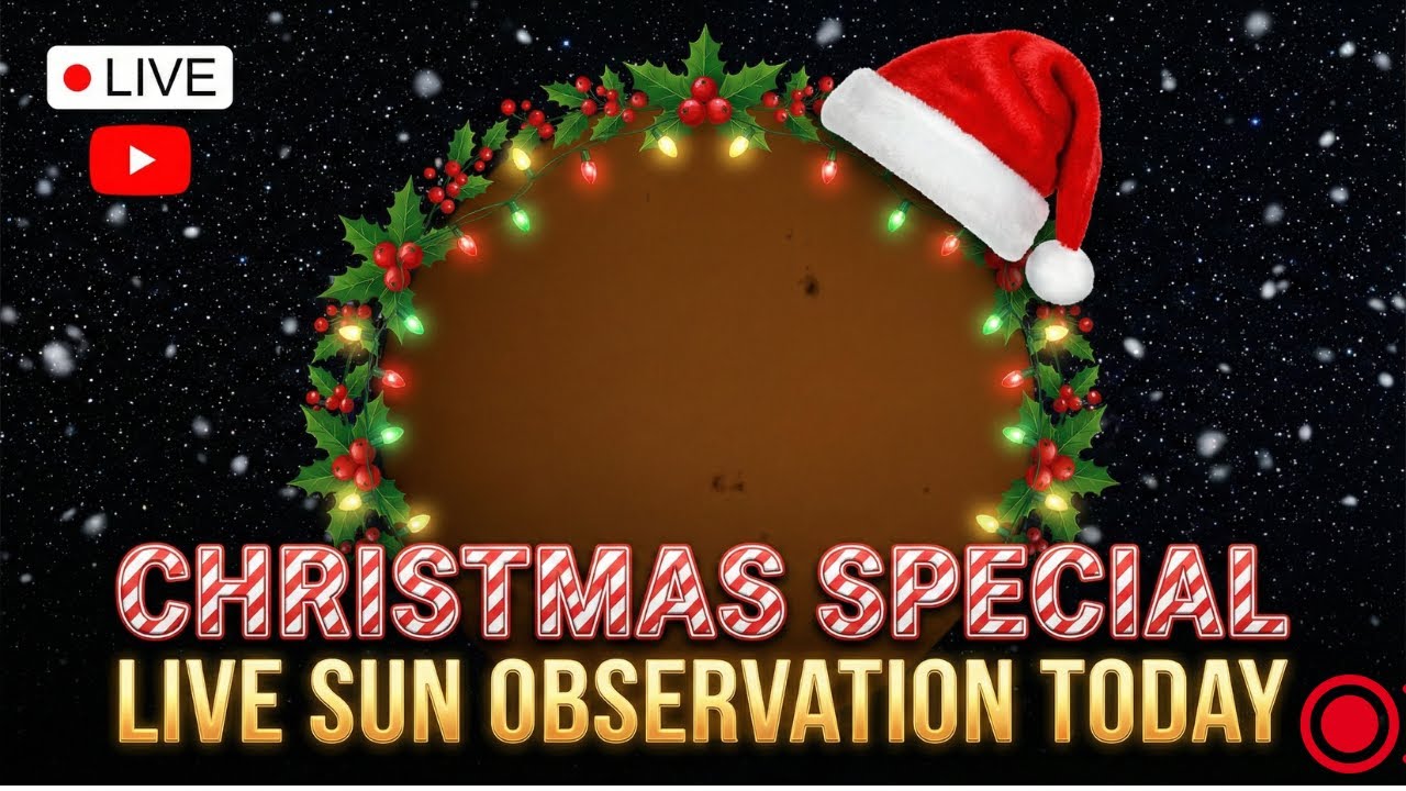 ☀️ LIVE Sun Observation | Christmas Special | Huge Sunspots Through Telescope 🔭