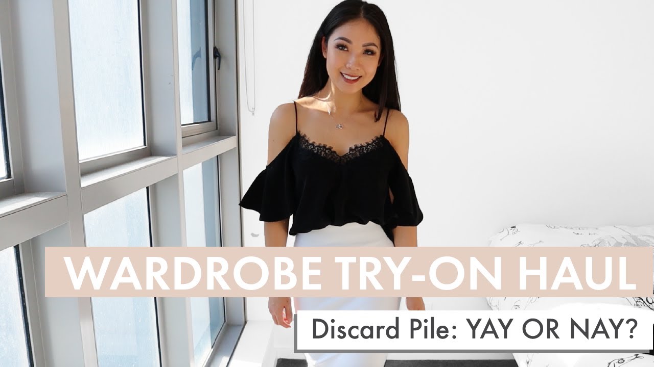 WARDROBE DECLUTTER | Trying on clothes in my DISCARD pile