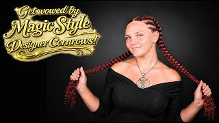 Leuchtende, superlange, kupferrot Big Cornrows (mit Extensions) für Steffi!