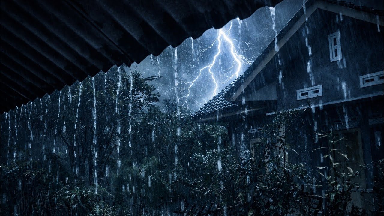 Very Heavy Rain Sounds for Deep Sleep ⛈️ Instant Calm & Powerful Anxiety Relief