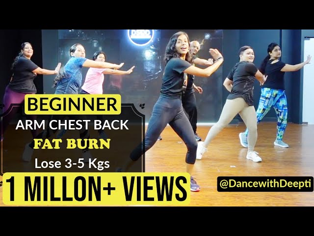 30mins DAILY - ARMS + CHEST + BACK Workout | Easy Exercise to Lose weight 3-5kgs #dancewithdeepti class=