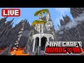 Building a CASTLE On A VOLCANO In Hardcore Minecraft LIVE