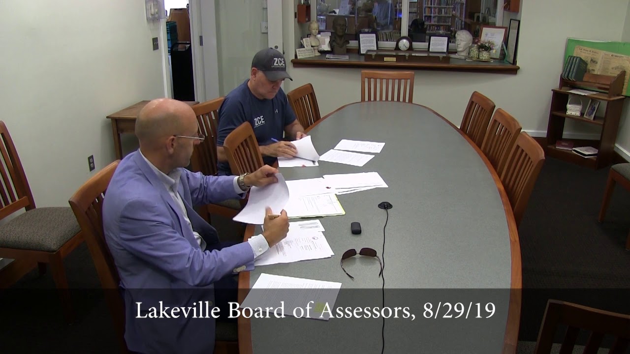 Lakeville Board of Assessors, 8/29/19 YouTube