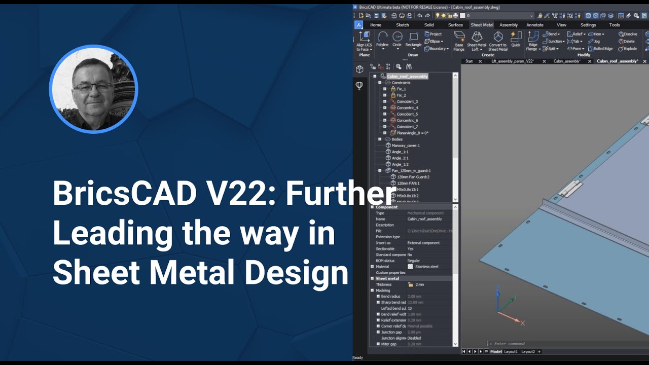 BricsCADV22 Mechanical Sheet metal Design
