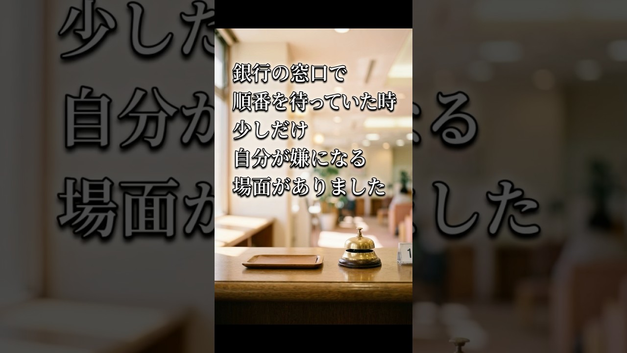 銀行の窓口で順番を待っていた時、少しだけ自分が嫌になる場面がありました
