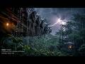 Deep Sleep Instantly with Heavy Rain &amp; Thunderstorm Sounds on Rooftop at Night | 4K Ultra HD 24/7