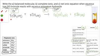 Day 30 Balanced Molecular, Complete Ionic, Net Ionic Example