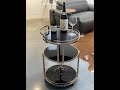 Romanee black rose gold luxury round wine trolleys by drunkaroos