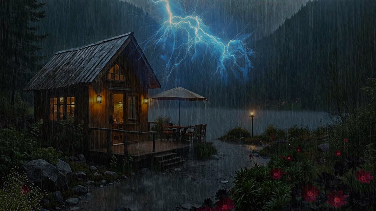 Soothing Thunder Nature Ambience To Sleep, Unwind, Study Or Focus | Gentle Rain In Peaceful Moment⛈️