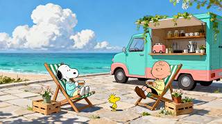Seaside Coffee Break with Snoopy & Charlie Brown 🌊 | Spring Lofi for Study & Relax