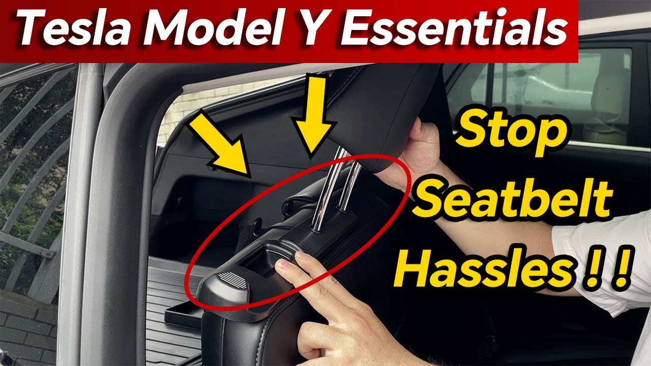 How To Install TesFavs Model Y Rear Seat Belt Guides YouTube