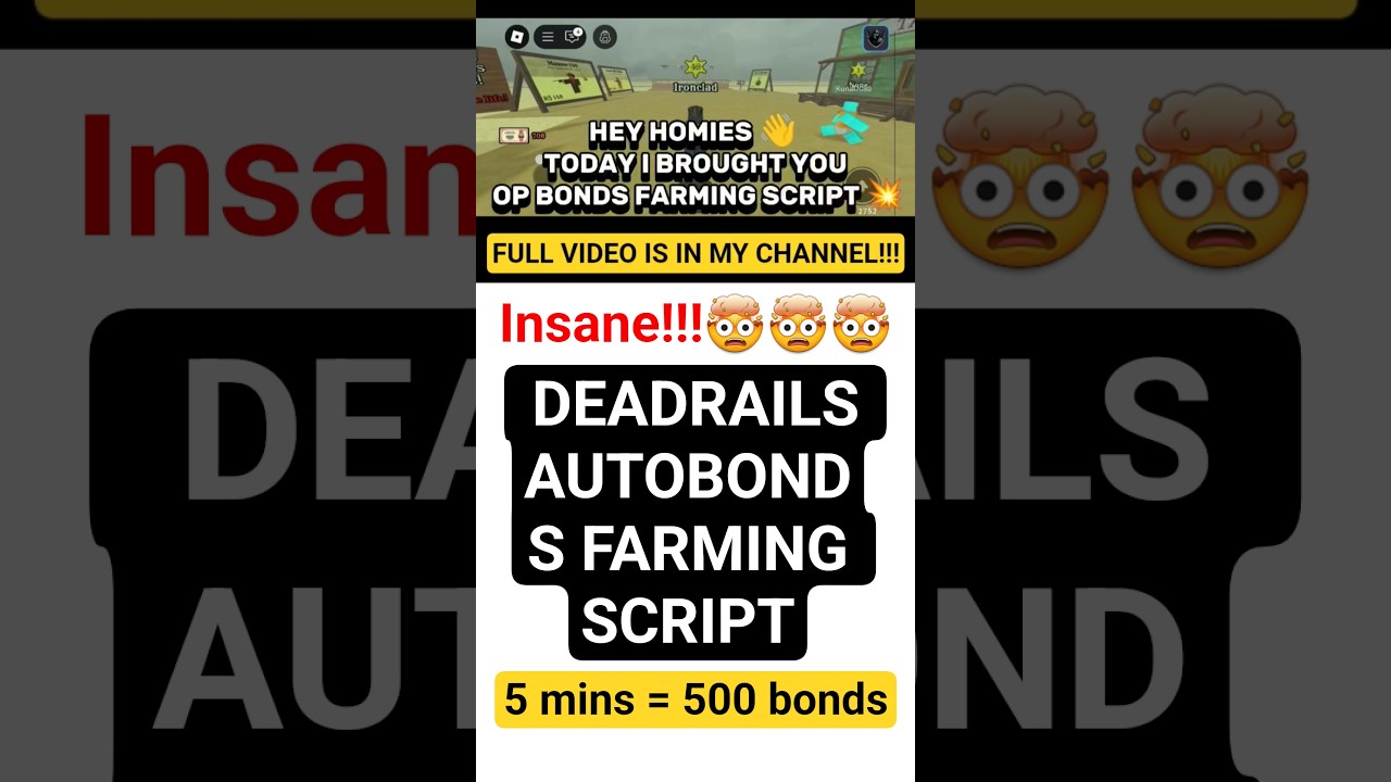 [NEW] Dead Rails Script No Key Auto Bonds Farm Script! (5 MINS = 500 BONDS!!!) Auto Execute Bonds!!!